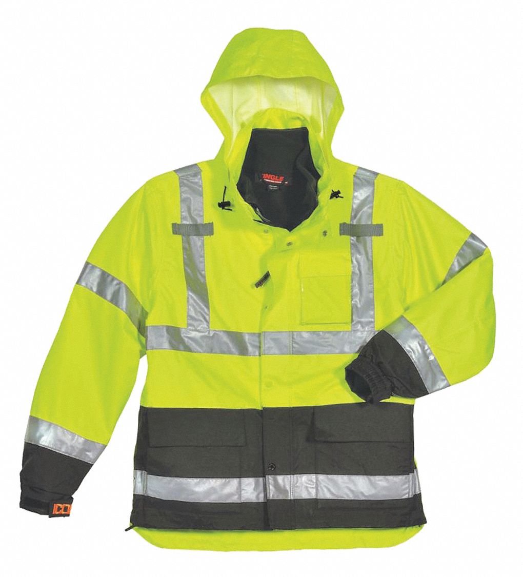 TINGLEY Rain Jacket,Class 3, Type P,Ylw/Grn,XL 9UJ66J24172 Grainger