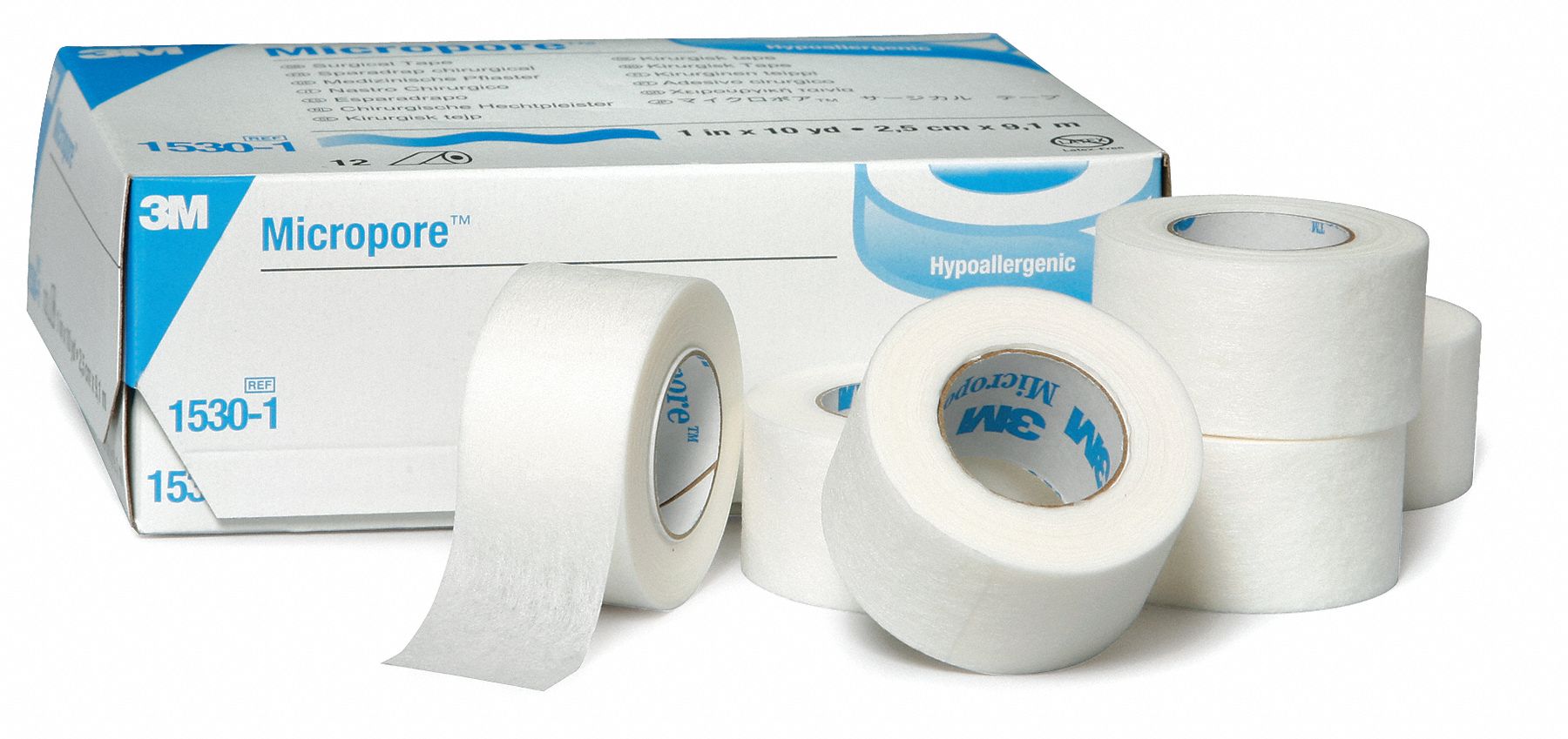 Surgical Tape,White,1 In. W,10 yd L,PK12