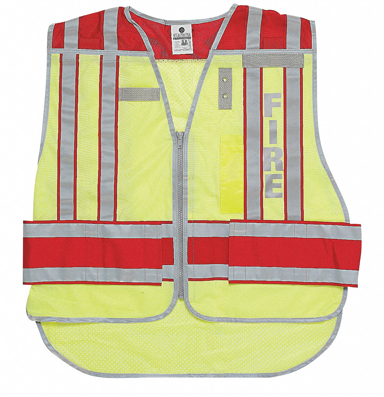 GRAINGER APPROVED Fire Zipper Safety Vest, Type P, Class 2, High