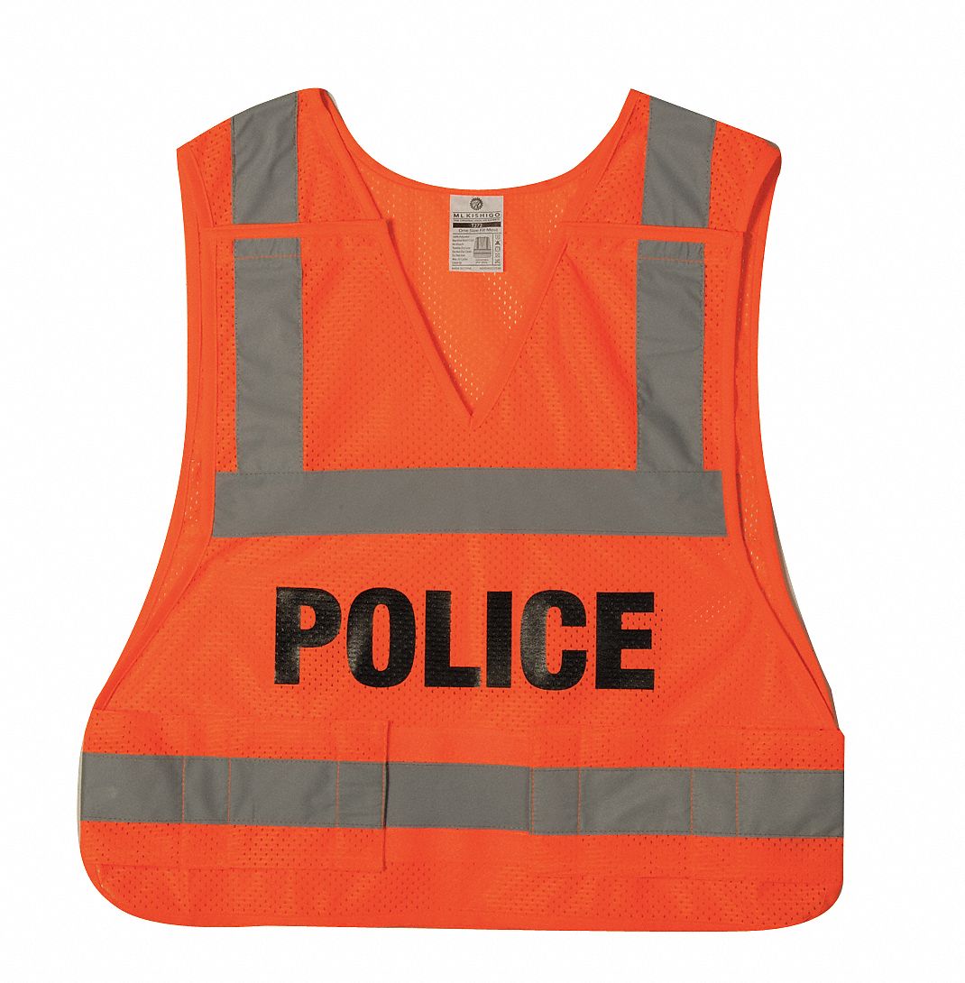 GRAINGER APPROVED Police OvertheHead Safety Vest, Type P, Class 2