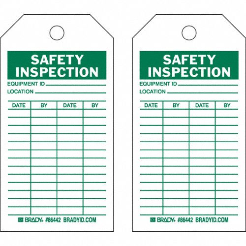 Grainger Approved Safety Inspection Tag Safety Inspection In