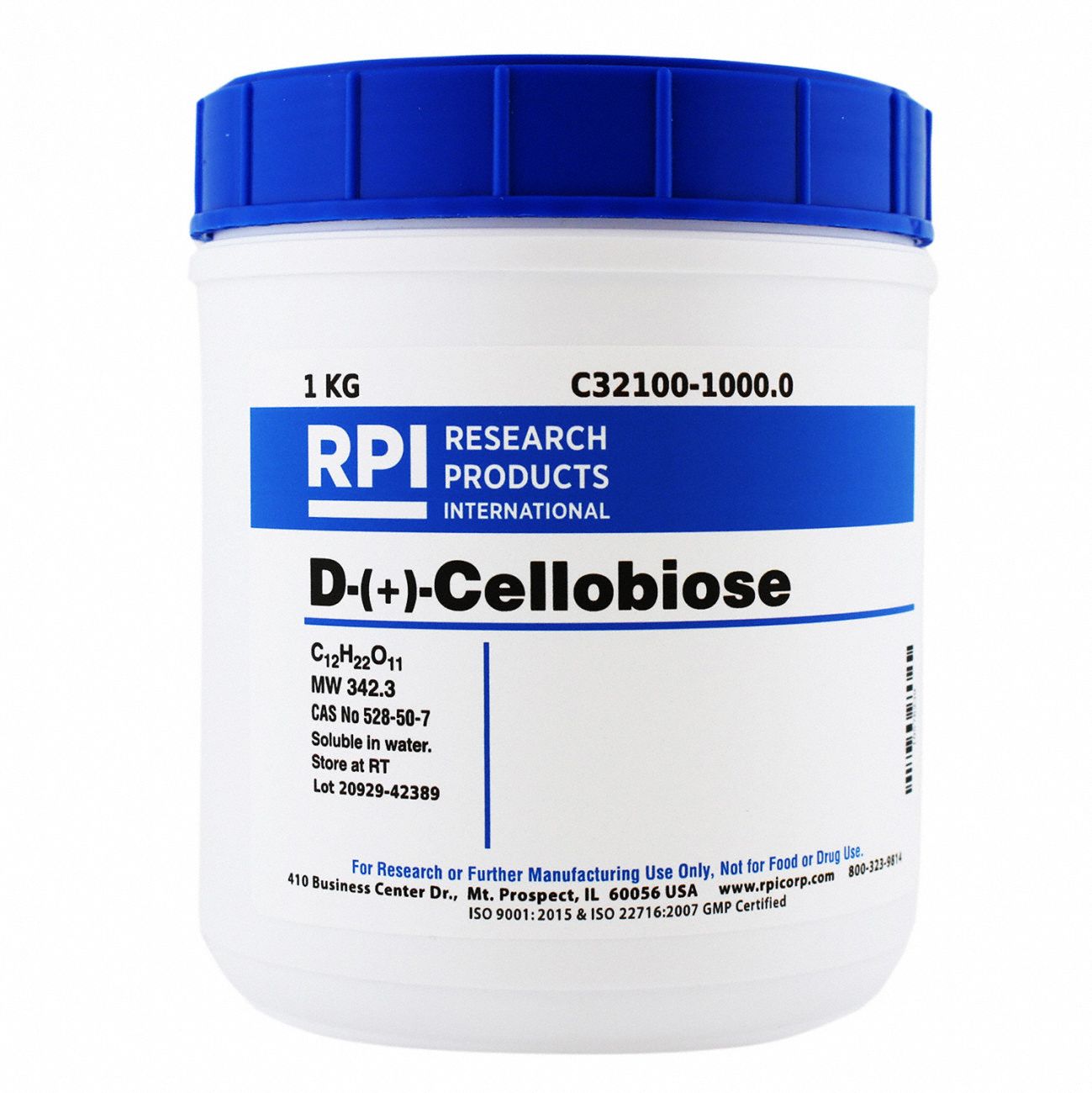 RPI 1 Kg Container Size Powder D Cellobiose 31FX28 C32100 1000