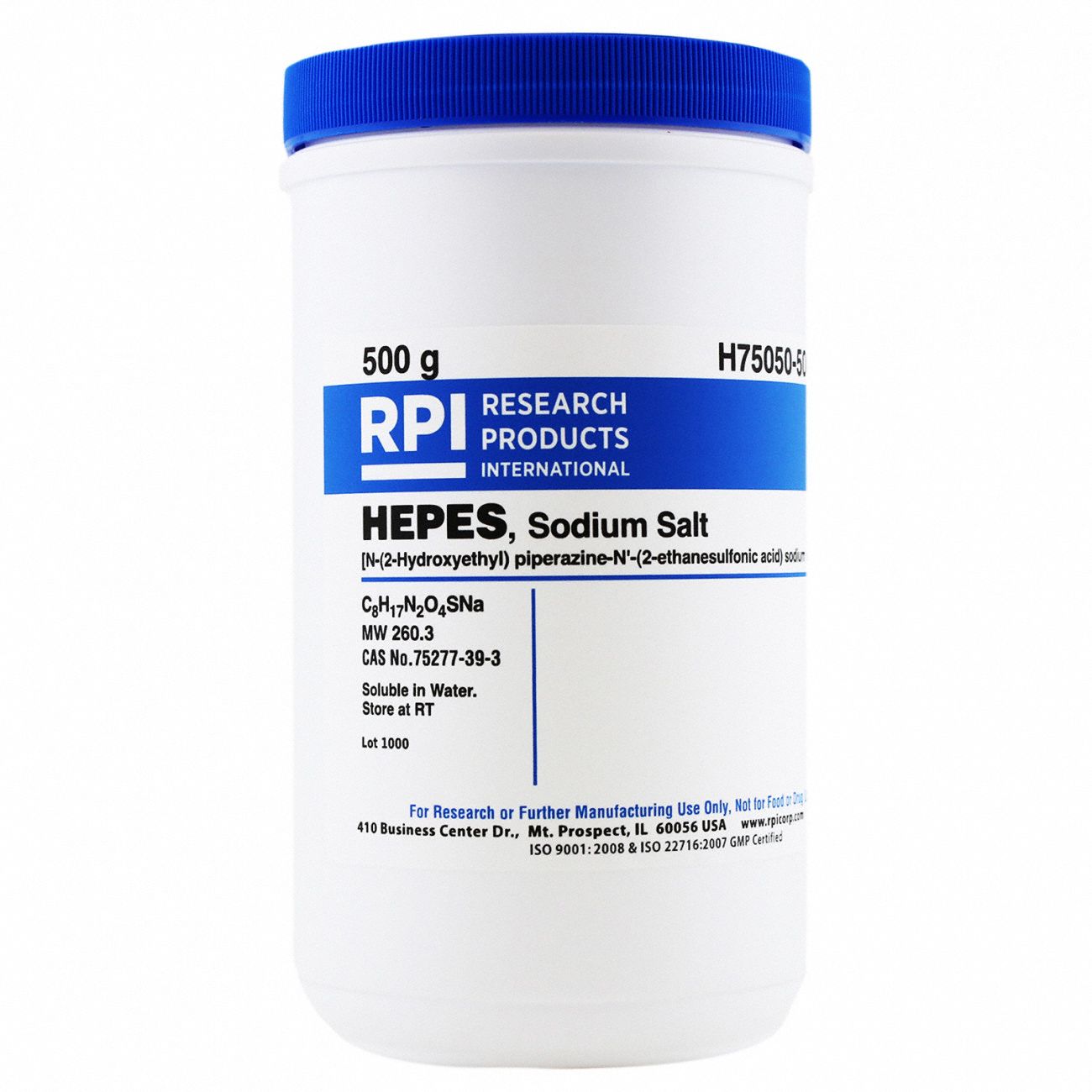 H75050 75277 39 3 HEPES Sodium Salt 30TY44 H75050 500 0 Grainger