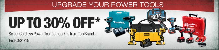 Up to 30% off select cordless power tool combo kits