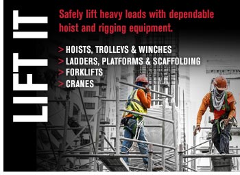 Safely lift heavy loads with dependable hoist and riggin equipment Safely lift heavy loads with dependable hoist and riggin equipment