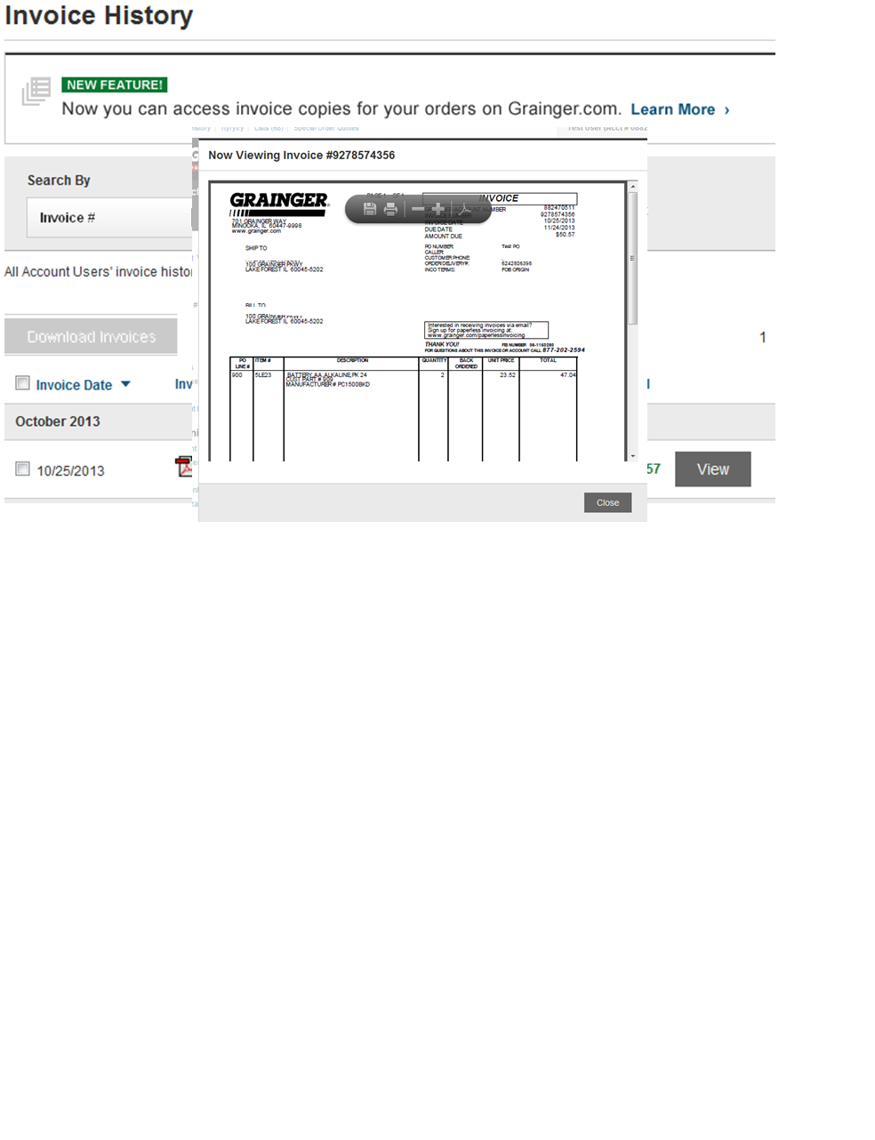 Invoices Online Grainger Industrial Supply