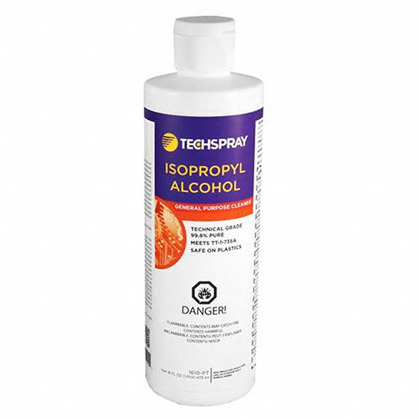 Isopropyl Alcohol: Lab, 16 oz, 67-63-0, 99.9% Concentration, Alcohol/Solvent, Liquid, Bottle, 1