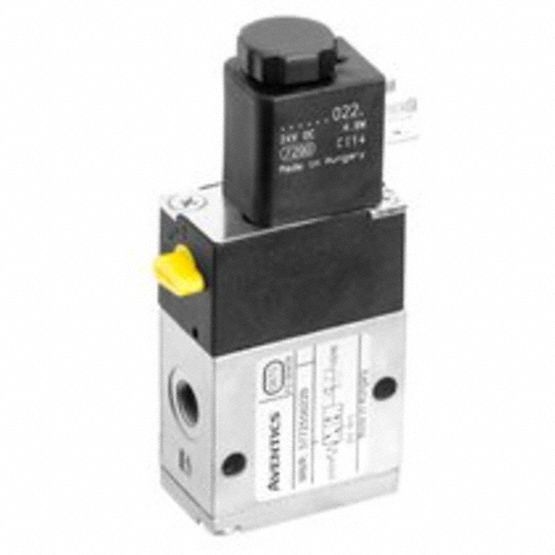 Solenoid Air Control Valve: Three-Way / Two-Position, Female 1/8 in BSPT, 26 mm BSPT, Spool