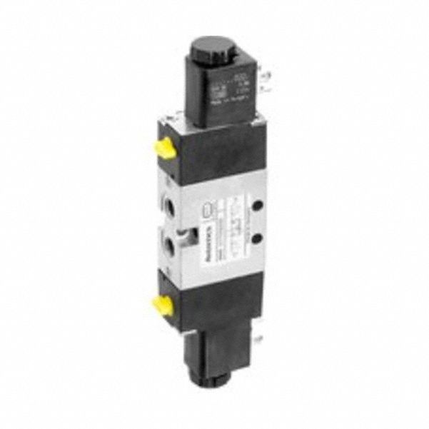 Solenoid Air Control Valve: Five-Way / Two-Position, Female 1/8 in BSPT, 26 mm BSPT, Spool