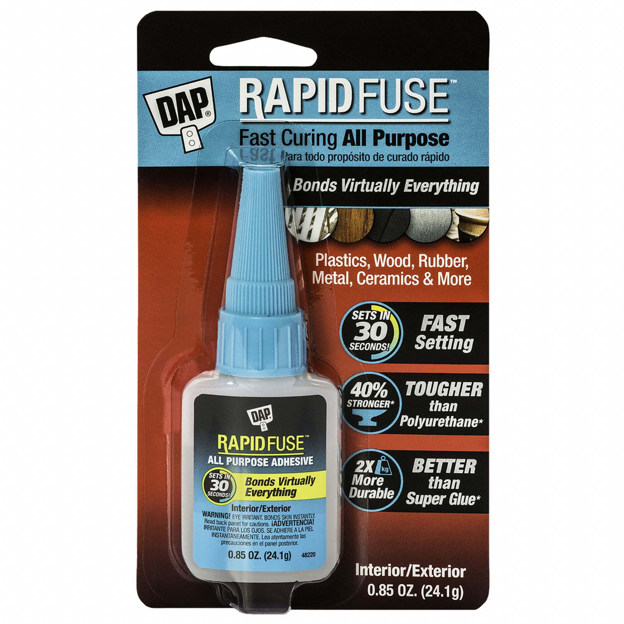 DAP Instant Adhesive RapidFuse, Gen Purpose, 0.85 fl oz, Bottle, Clear