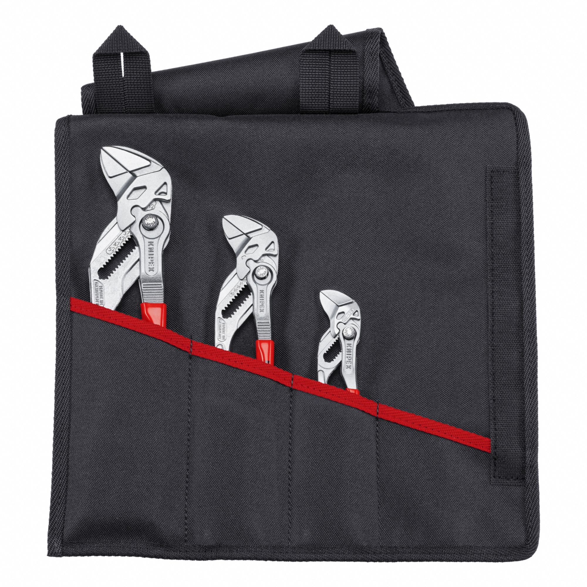 Tongue & Groove Plier Set: Flat, Push Button, 2 in_1 1/2 in_7/8 in Max Jaw Opening, 2 in Overall Lg