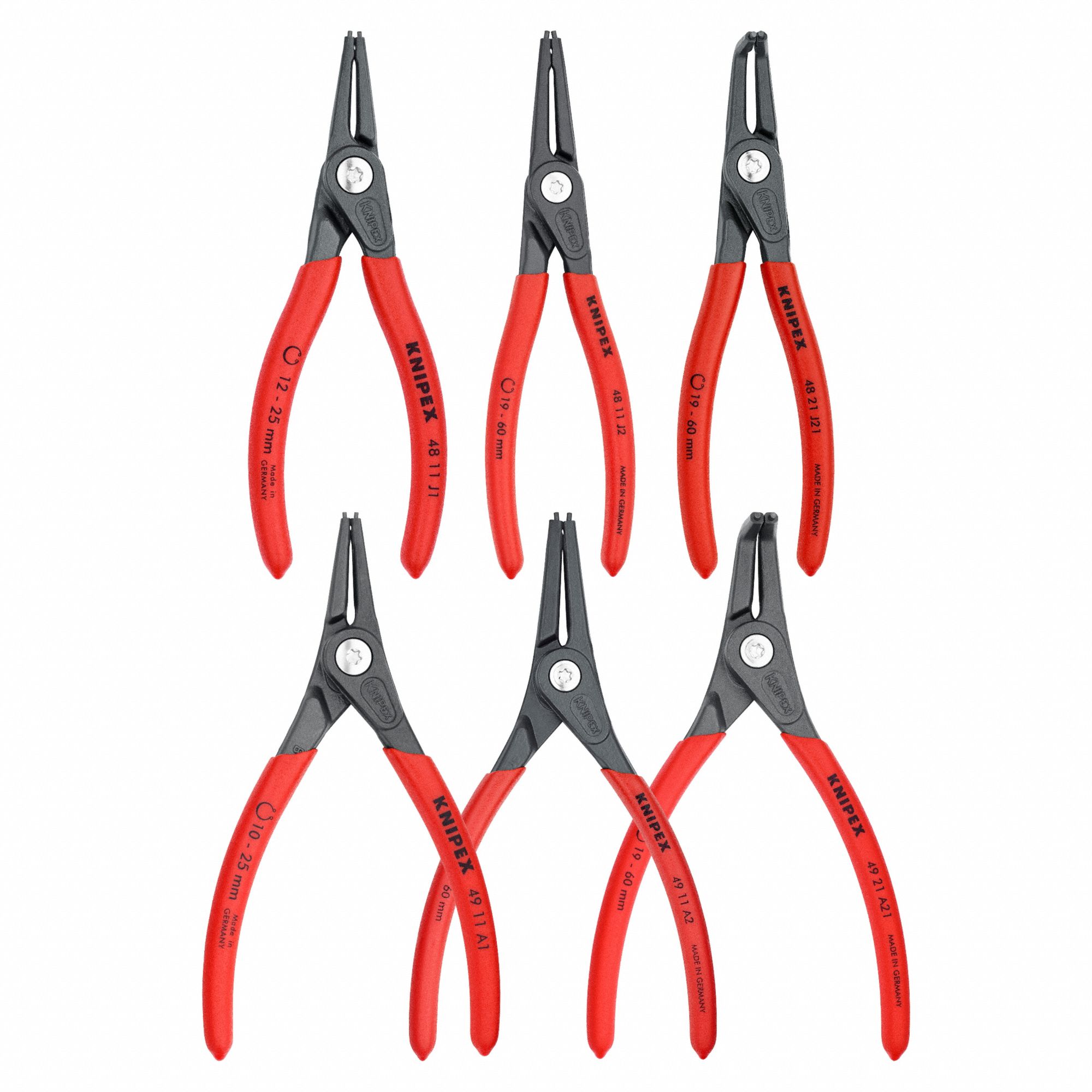 Retaining Ring Plier Set: External/Internal, For 3/4 in to 2 3/8 in3/4 in to 2 23/64 in Shaft Dia
