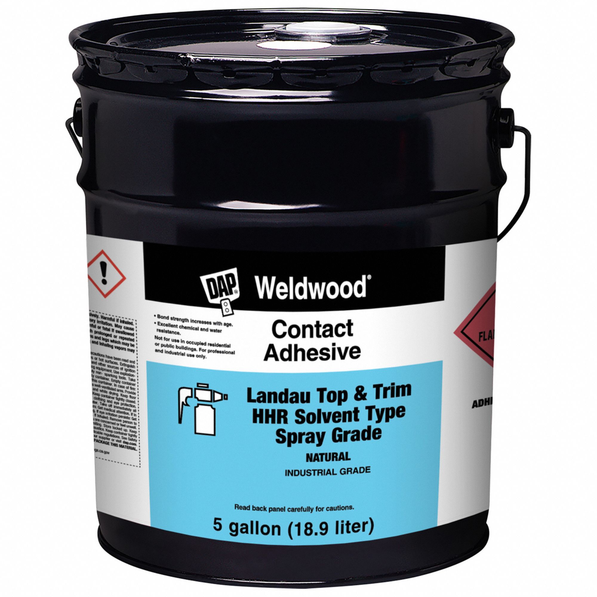 920492-2 DAP Contact Cement: Weldwood Landau Top and Trim, Gen Purpose, 5  gal, Can, Tan, Water-Resistant