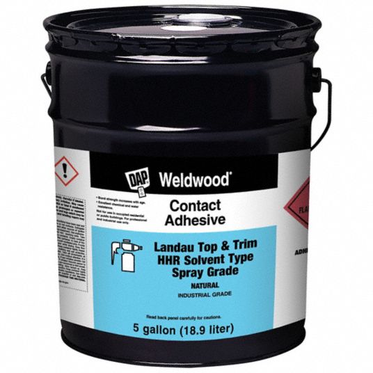 DAP Contact Cement Weldwood Landau Top and Trim, Gen Purpose, 5 gal, Can, Tan, WaterResistant