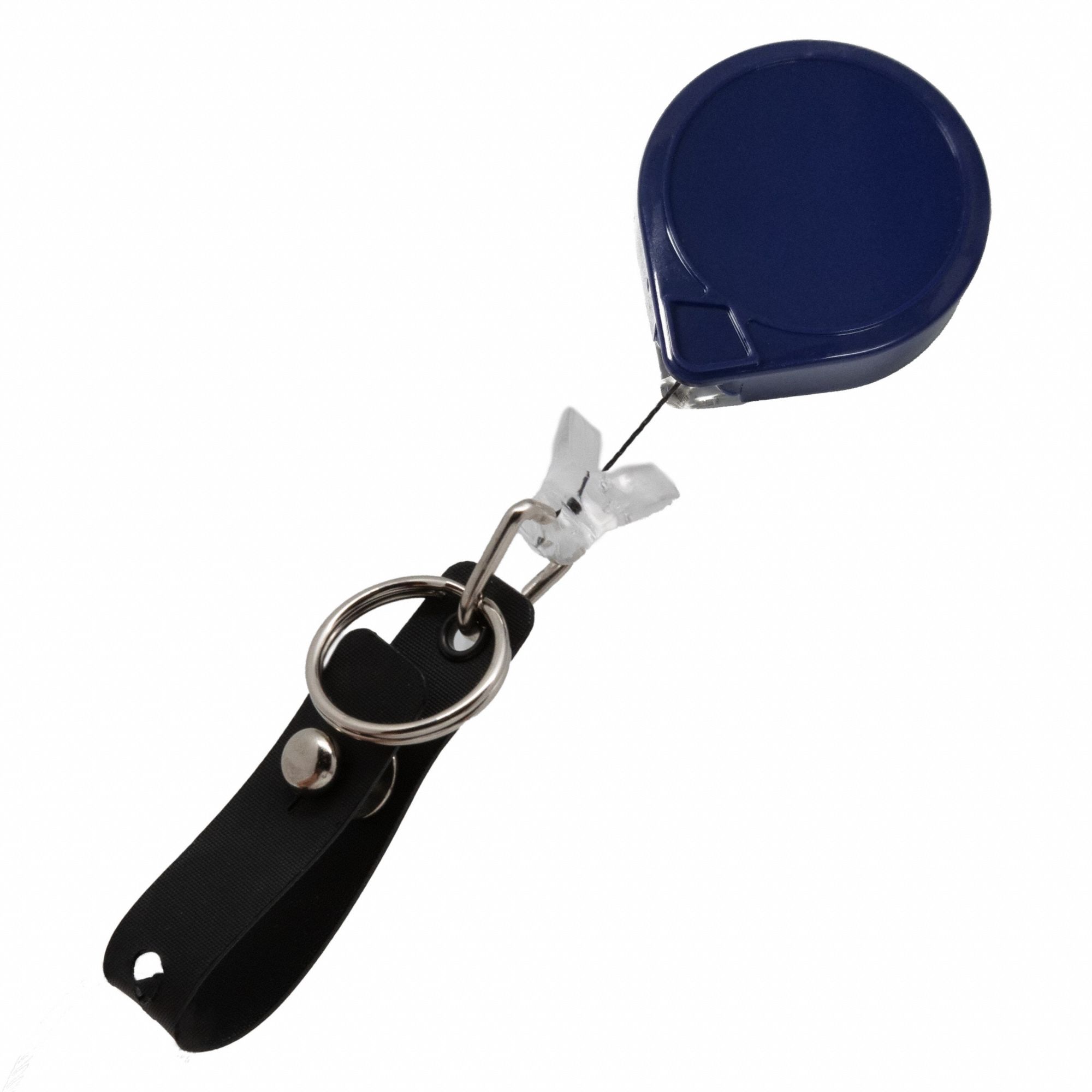 Badge Holder: Split Key Ring/Strap, Horizontal/Vertical, 1/2 in Badge Pouch Wd, 2 in Badge Pouch Ht
