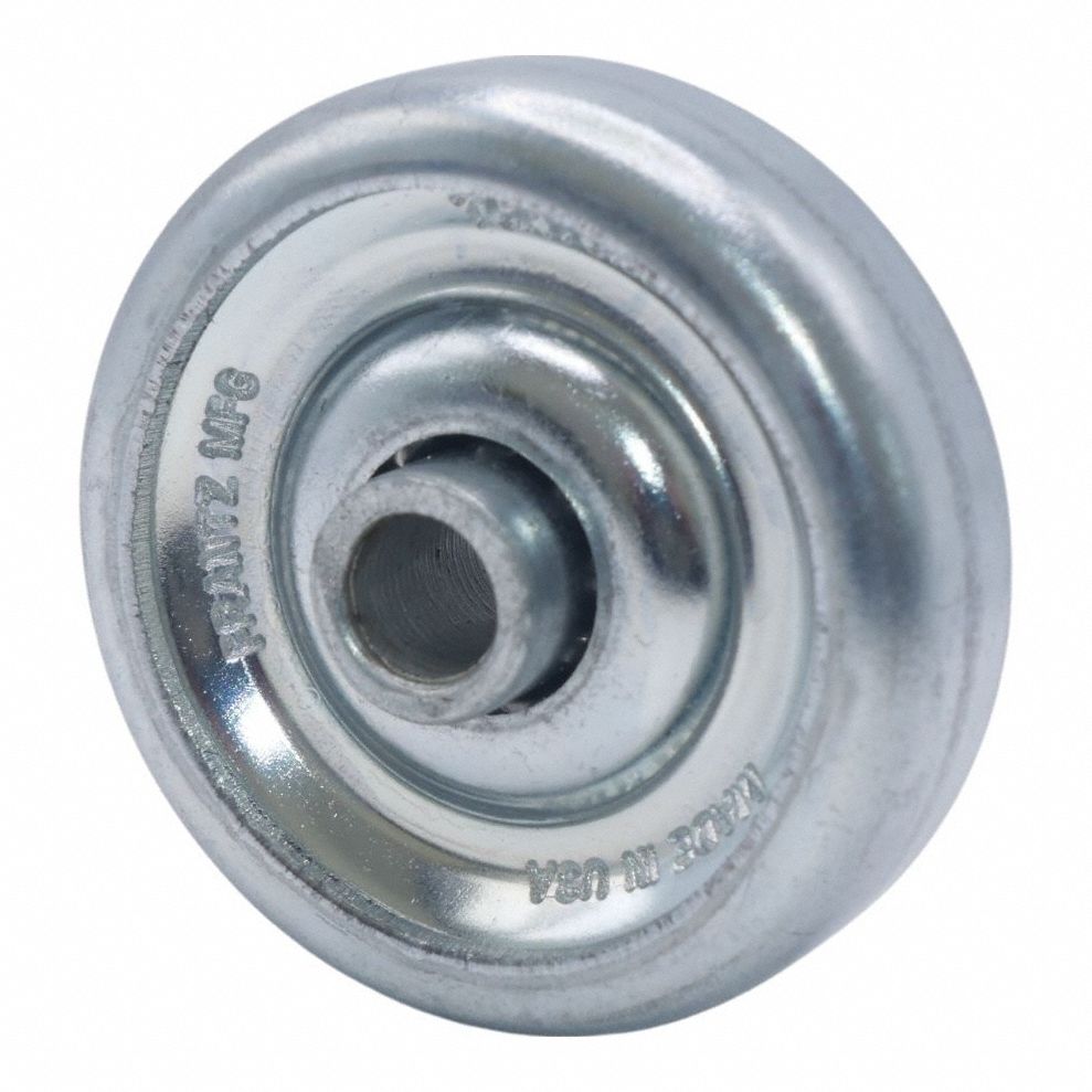 Conveyor Skate Wheel: Zinc-Plated, 1 15/16 in Wheel Dia, 0.25 in Wheel Bore Dia, 1/2 in Wheel Wd