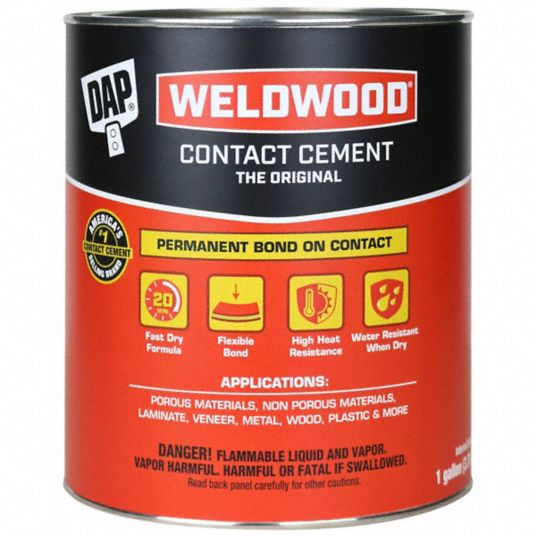 DAP Contact Cement Weldwood Original, Gen Purpose, 1 gal, Can, Tan