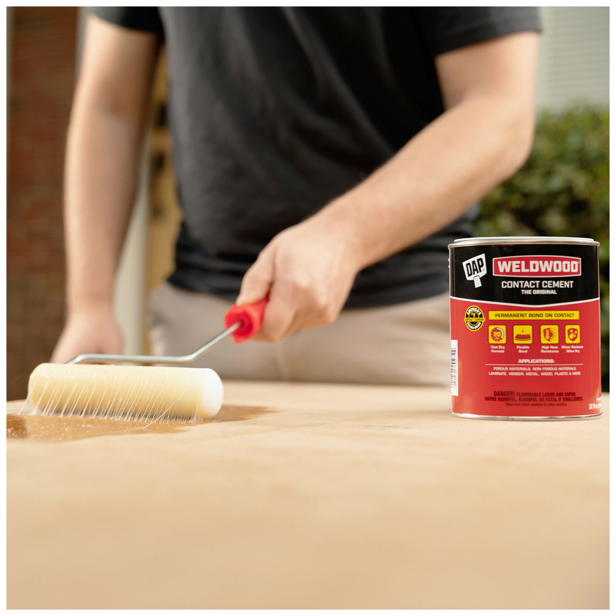 DAP Contact Cement Weldwood Original, Gen Purpose, 1 gal, Can, Tan, WaterResistant 5E095