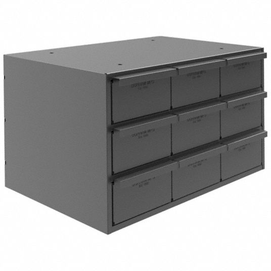 DURHAM MFG, 17 1/4 in x 12 1/4 in x 11 in, 9 Drawers, Drawer Bin