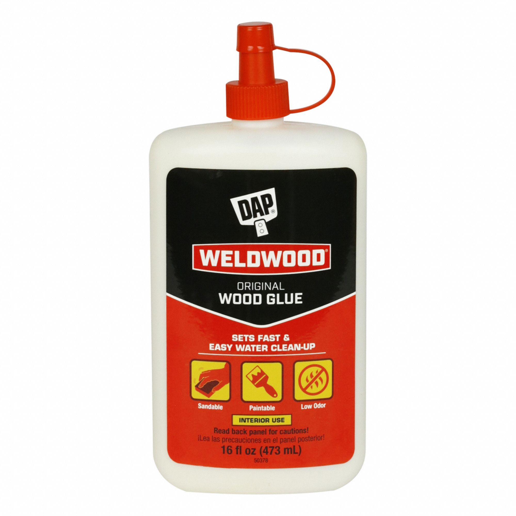 Wood Glue: Weldwood, Std Working Time, Interior Only, 16 fl oz, Bottle, Clear
