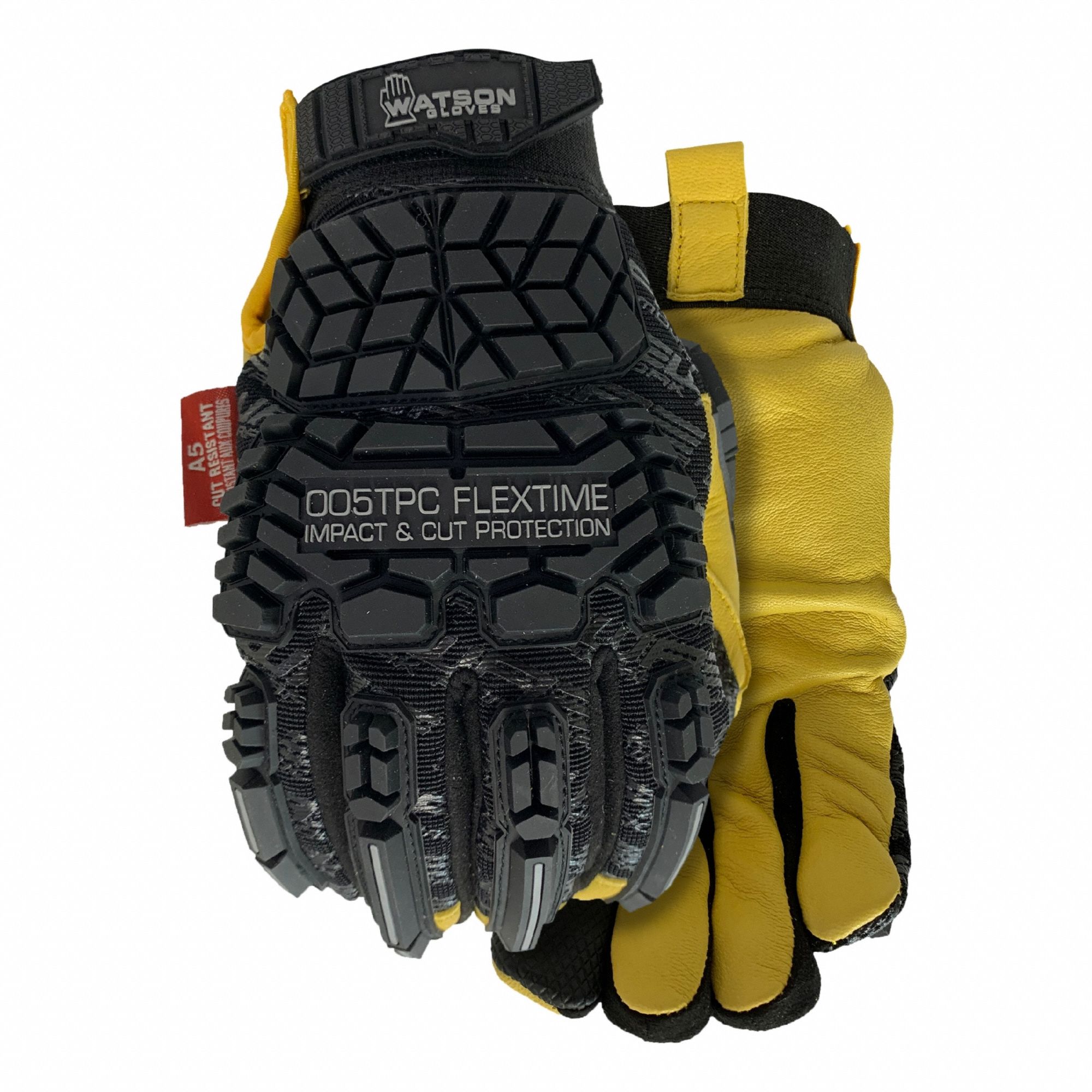 Mechanics Gloves: 2XL ( 13 ), Mechanics Glove, Full Finger, Goatskin, TPR, 1 PR