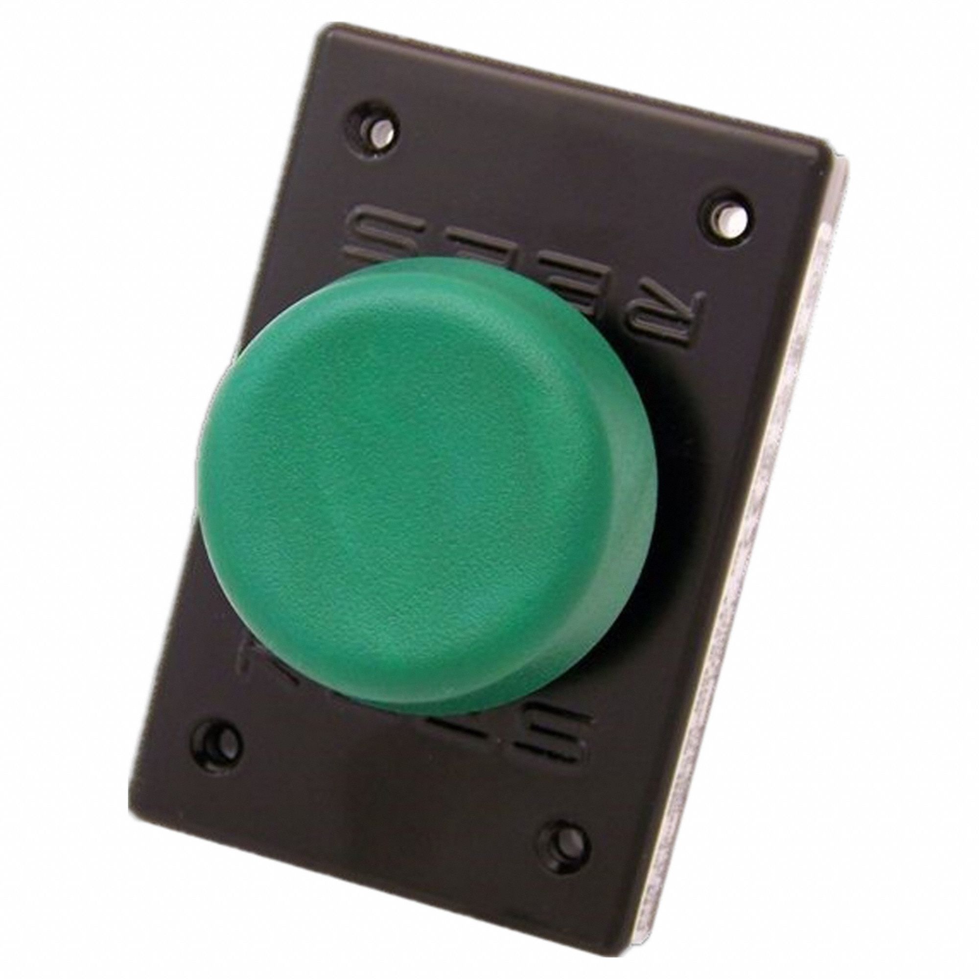 Push Button,  Plastic,  Green,  2-1/4in