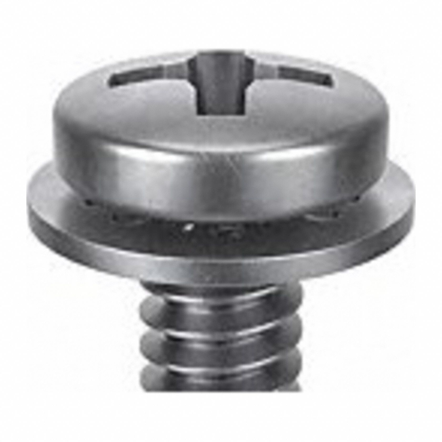 SEMS Screw: Internal Tooth, #2-56 Thread Size, 3/8 in Lg, Stainless Steel, Passivated, Pan, 50 PK