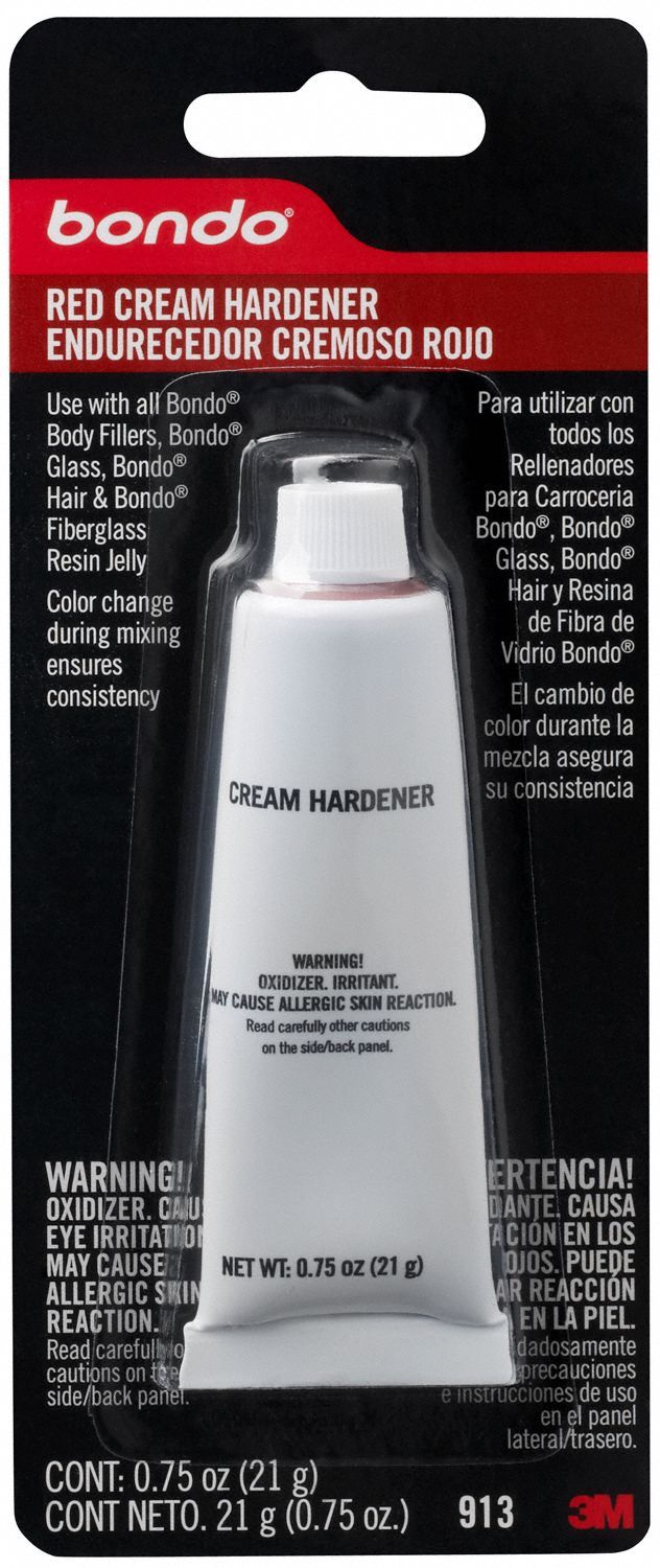 Hardener: Benzoyl Peroxide, Red, Bare Wood/Concrete/Drywall/Masonry/Metal/Painted Wood, Tube