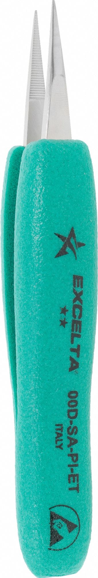 Tweezers: Stainless Steel, Point, Straight Tip