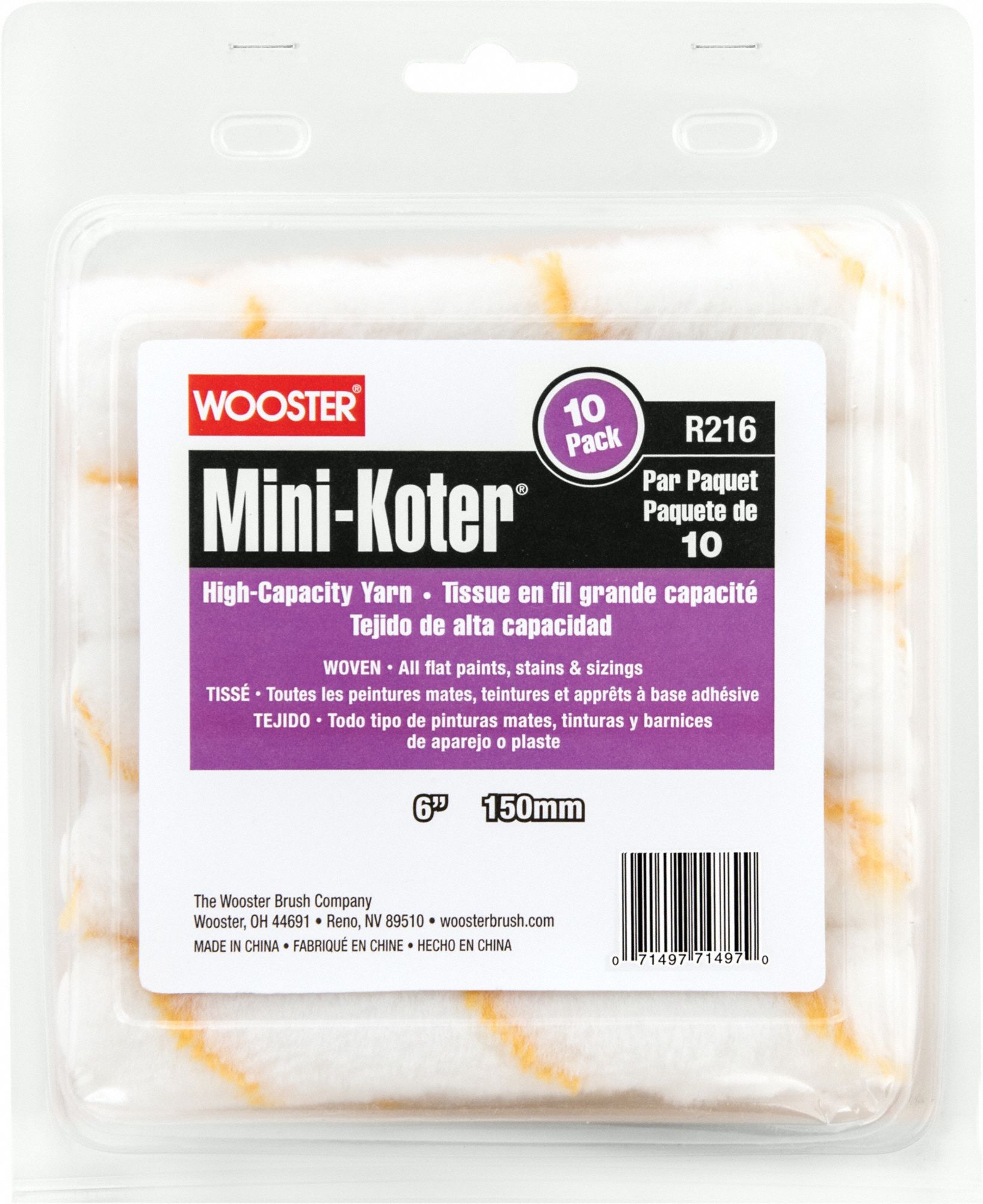 PAINT ROLLER COVER,MINI,6 IN L,10PK