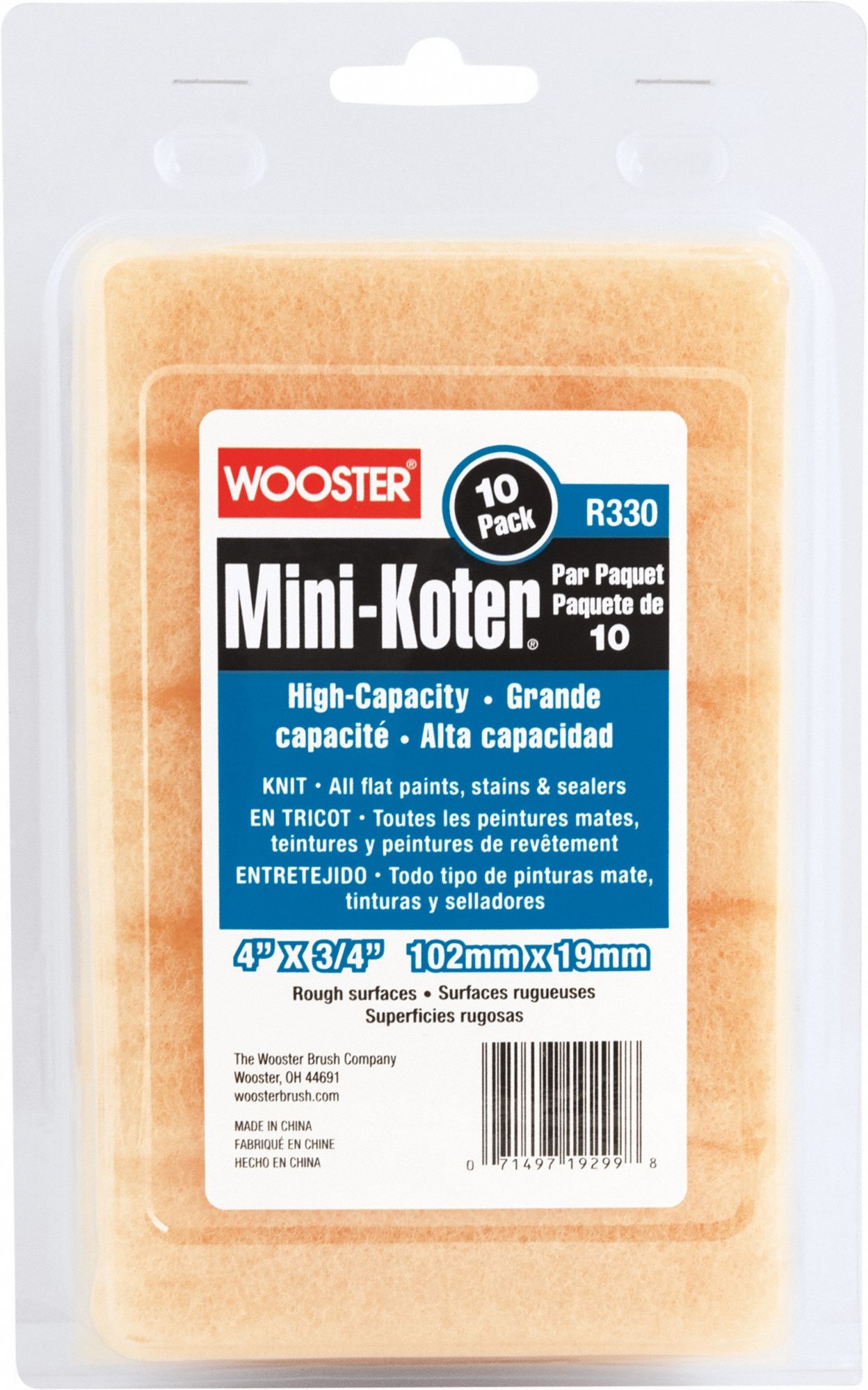 PAINT ROLLER COVER,MINI,4 IN L,10PK