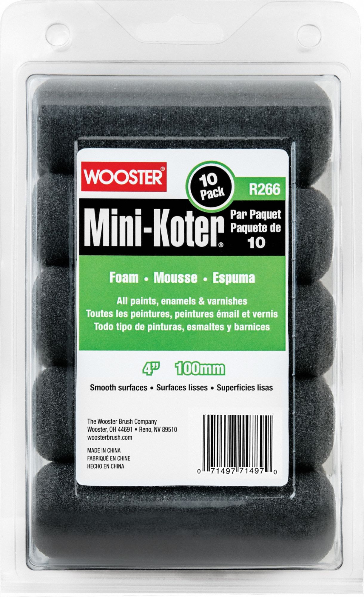 PAINT ROLLER COVER,MINI,4 IN L,10PK