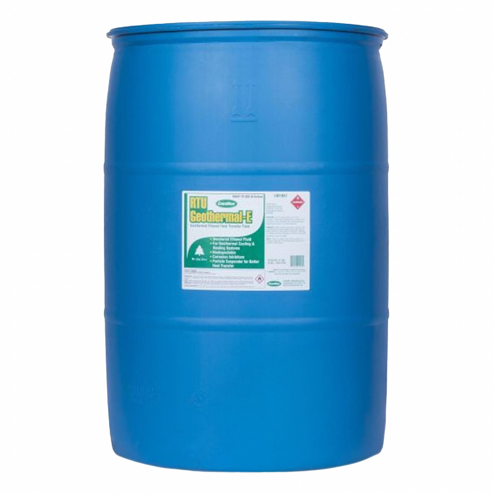 Heat Transfer Fluid: Geothermal-E RTU, Not Food Safe, 30% Concentration, Green, 55 gal Drum
