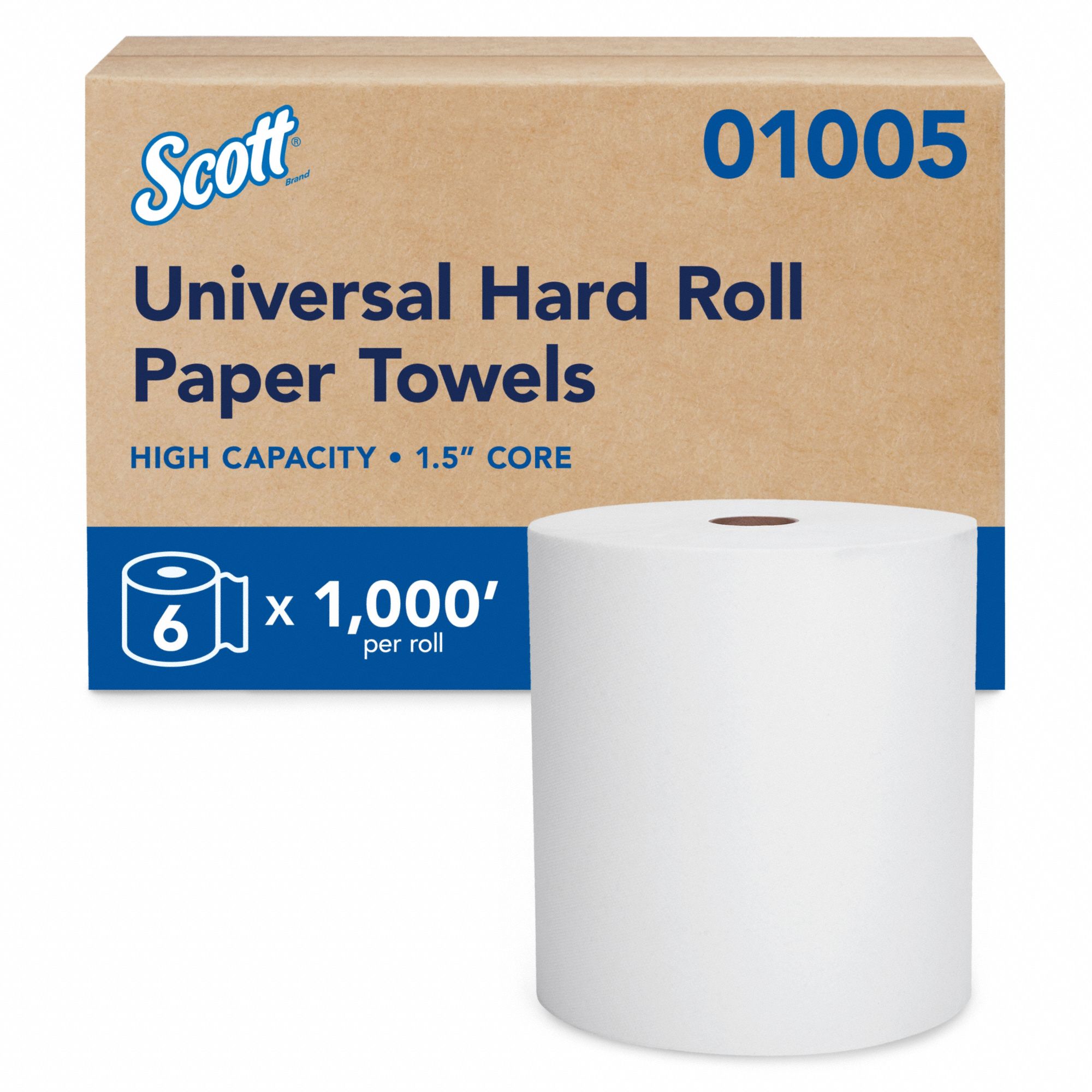 Paper Towel Roll 1000 ft White PK6