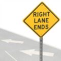 Lane Ends Signs