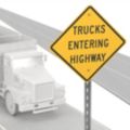 Trucks Entering Highway Signs