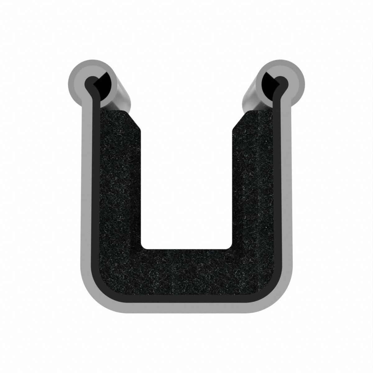 Edge Trim: Pile Lined Beaded, 6 ft Overall Lg, Polypropylene Outer, 5/8 in Leg Lg