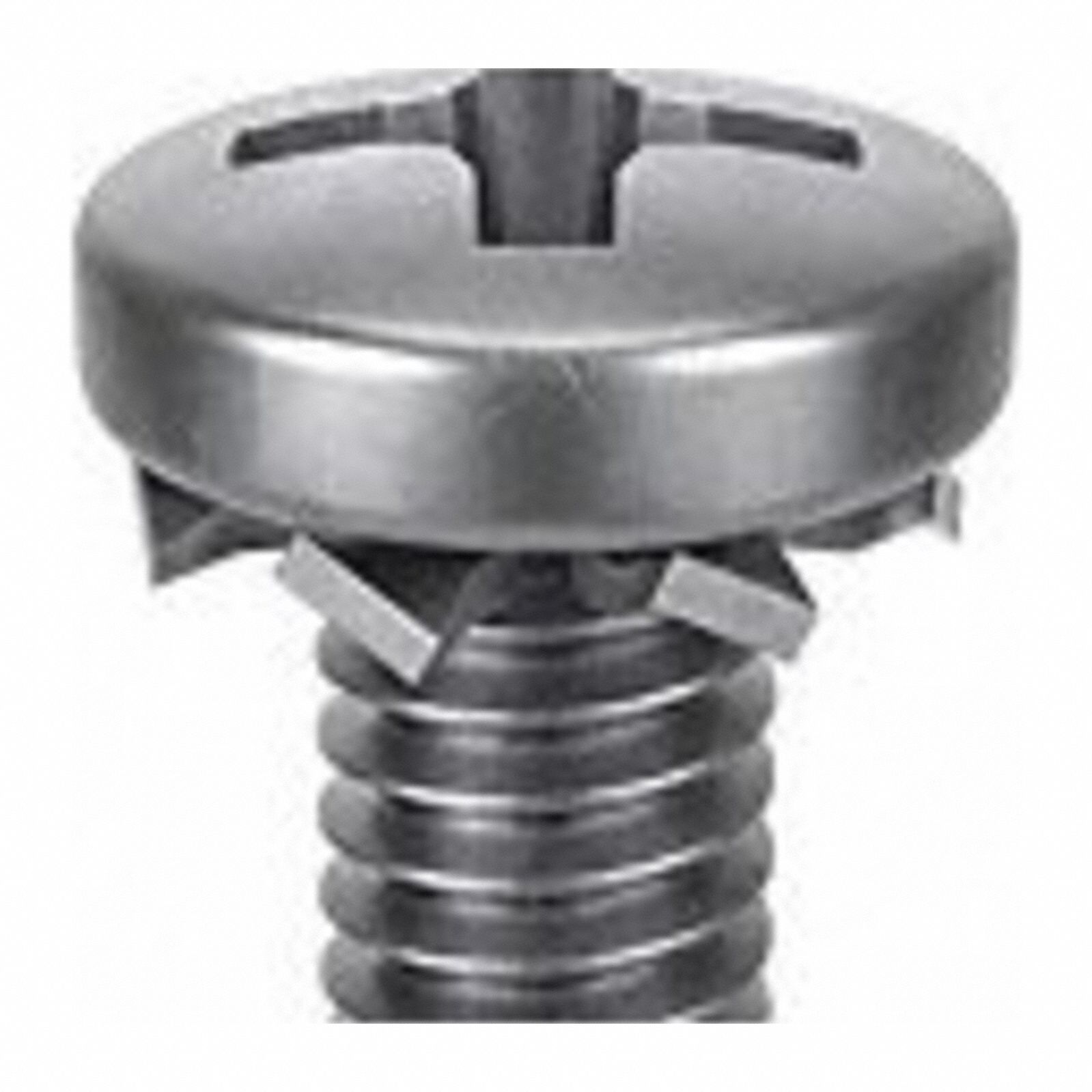 SEMS Screw: External Tooth, M6x1.00 Thread Size, 10 mm Lg, Stainless Steel, Passivated, Pan, 10 PK