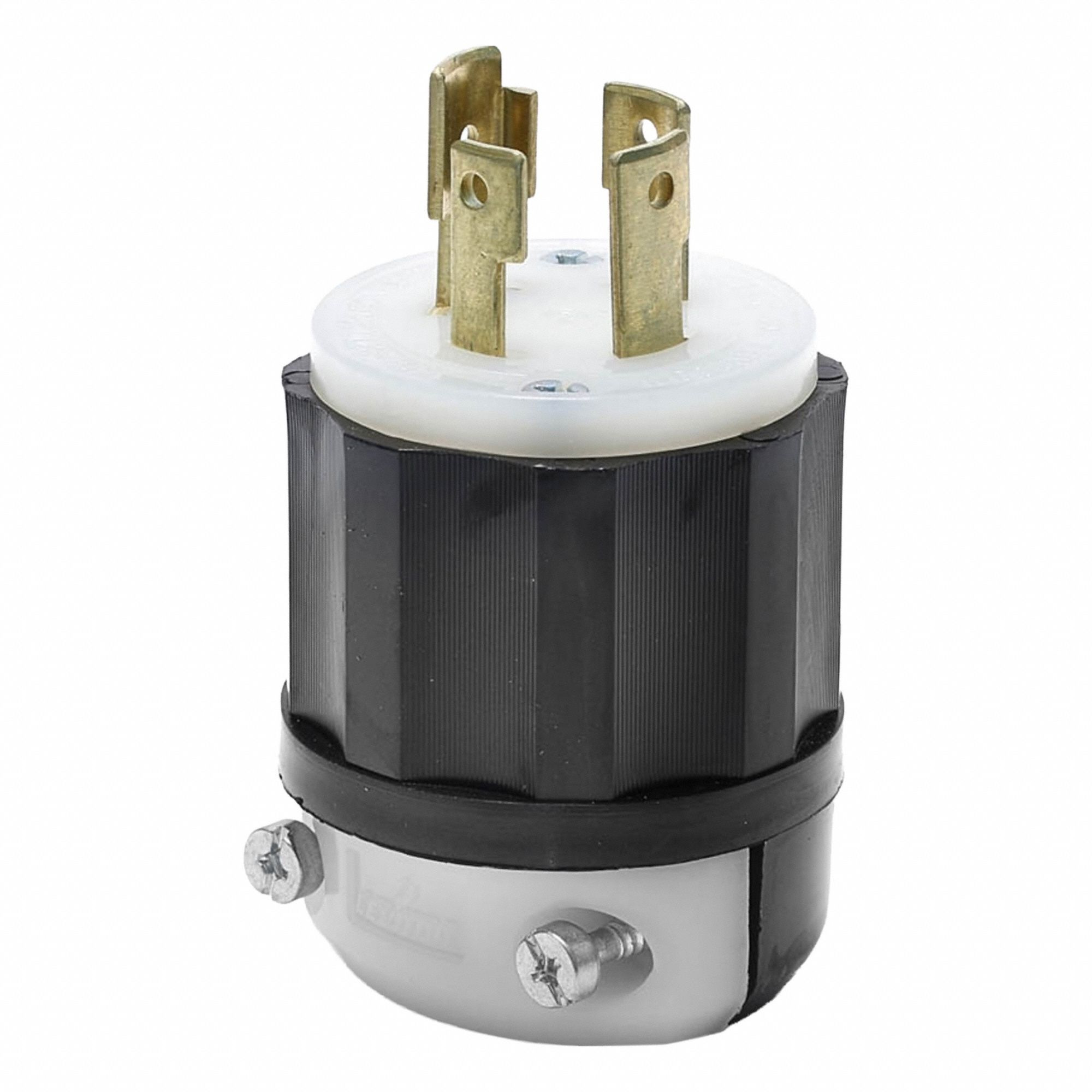 Locking Plug: L19-30P, 277/480V AC, 30 A, 4 Poles, Black/White, Screw Terminals