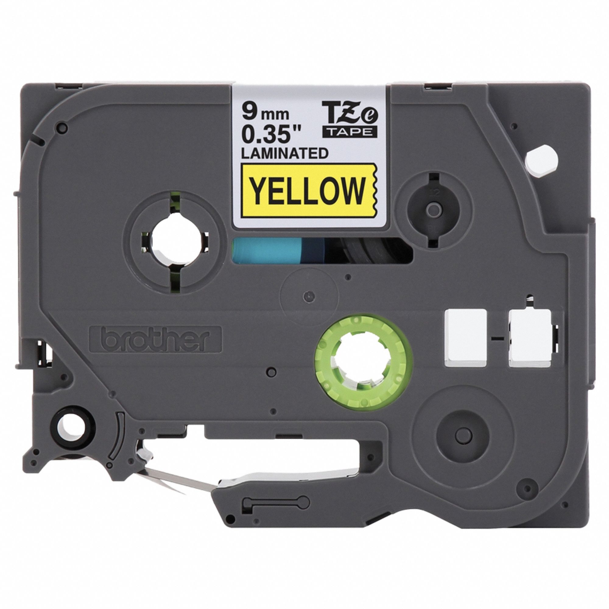 Combined Label and Ribbon Cartridge: 11/32 in x 26 1/4 ft, Polyester, Yellow (Gloss), Indoor/Outdoor