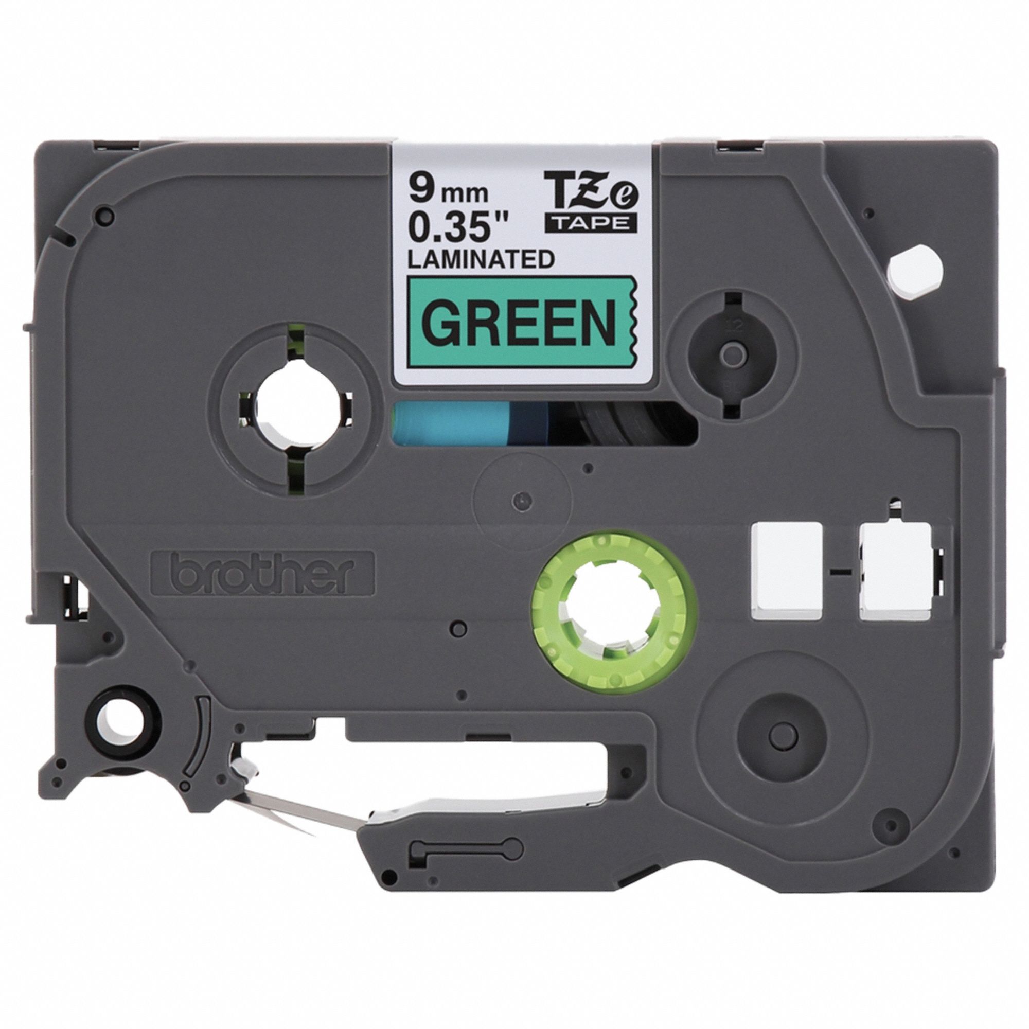 Combined Label and Ribbon Cartridge: 11/32 in x 26 1/4 ft, Polyester, Green (Gloss), Indoor/Outdoor