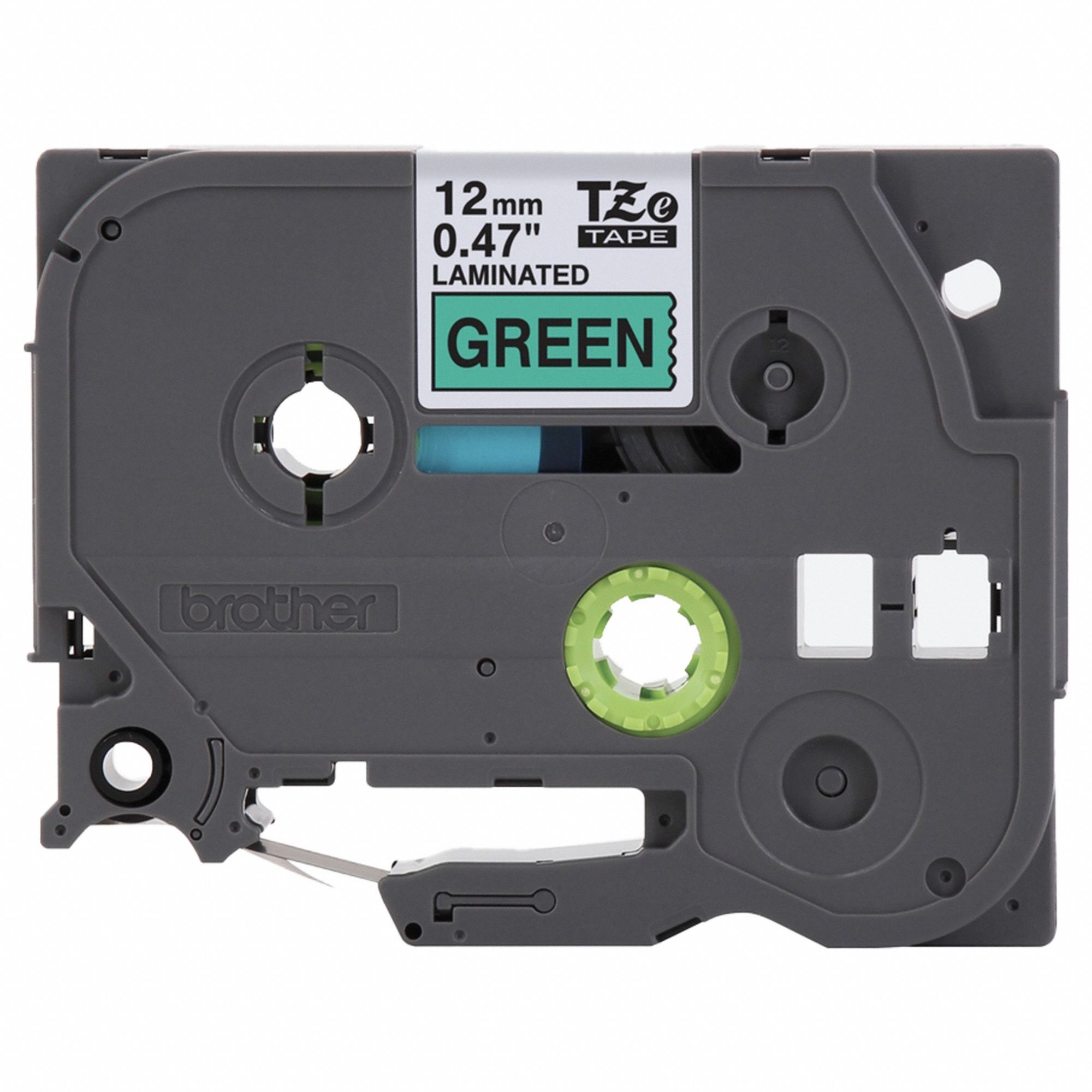 Combined Label and Ribbon Cartridge: 15/32 in x 26 1/4 ft, Polyester, Green (Gloss), Indoor/Outdoor