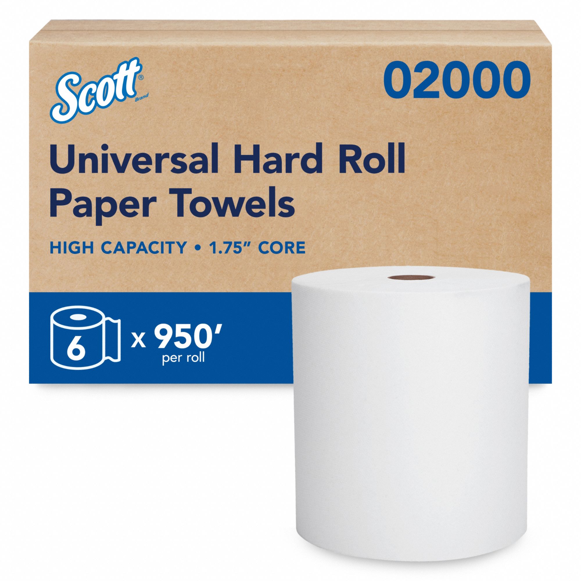 Paper Towel Roll 950 ft White PK6