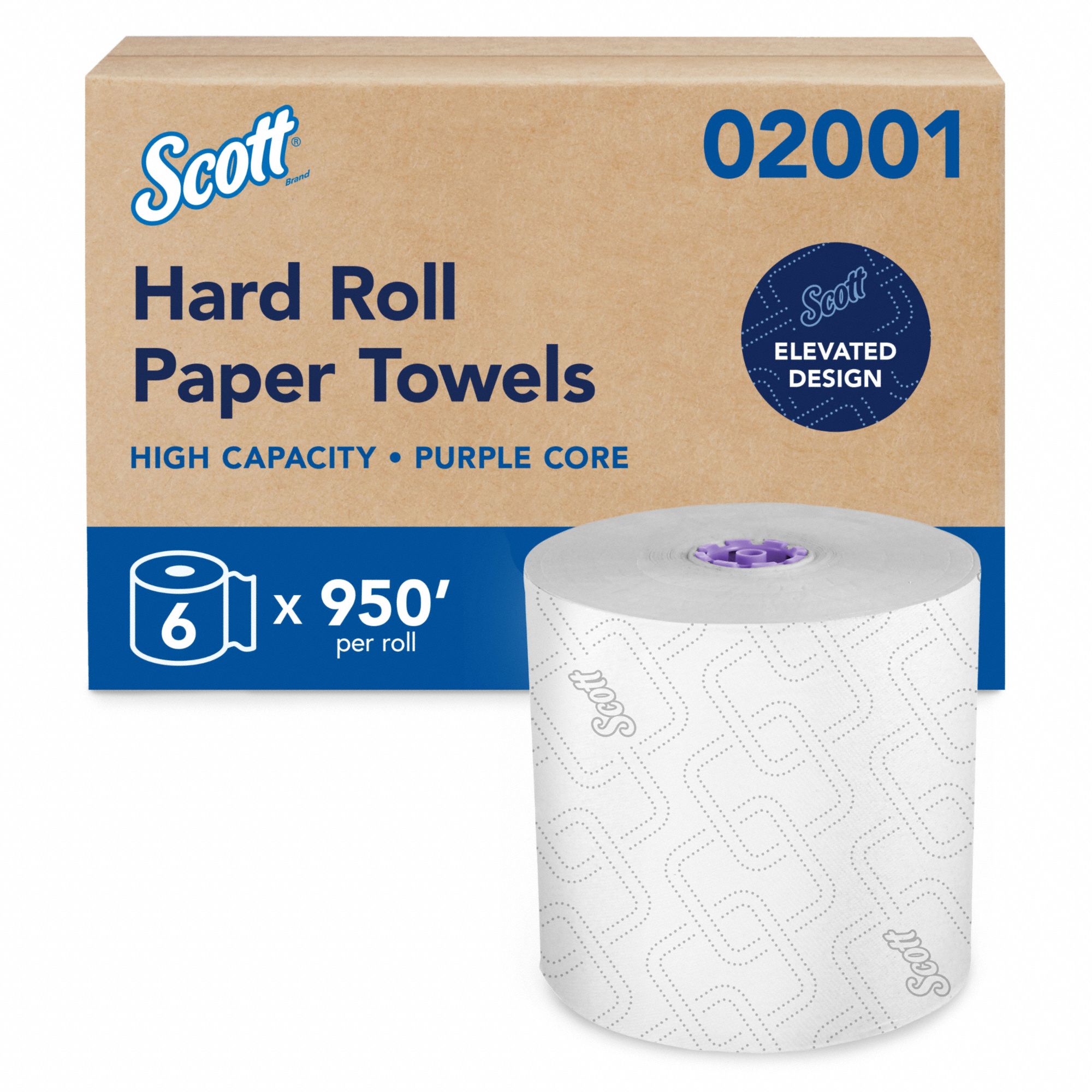 Paper Towel Roll 950 ft White PK6