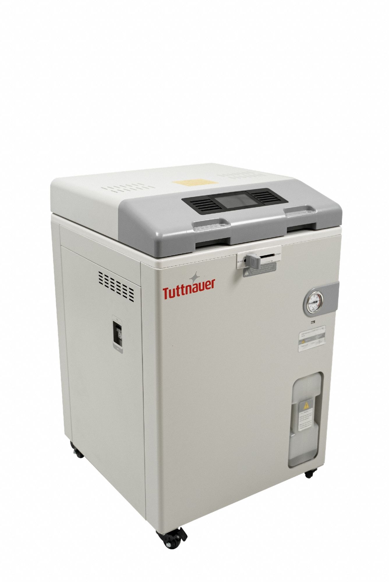 HEIDOLPH Autoclave: 85 L Capacity, 140°C Max Temp, 25 3/8 in Overall Wd, 31 7/8 in Overall Dp (MPN 023210692). Key specifications — Brand: HEIDOLPH; Features: Single Phase; Temperature Accuracy: -1 °C/3 °C; Product Type: Autoclave; Voltage: 220-240V.