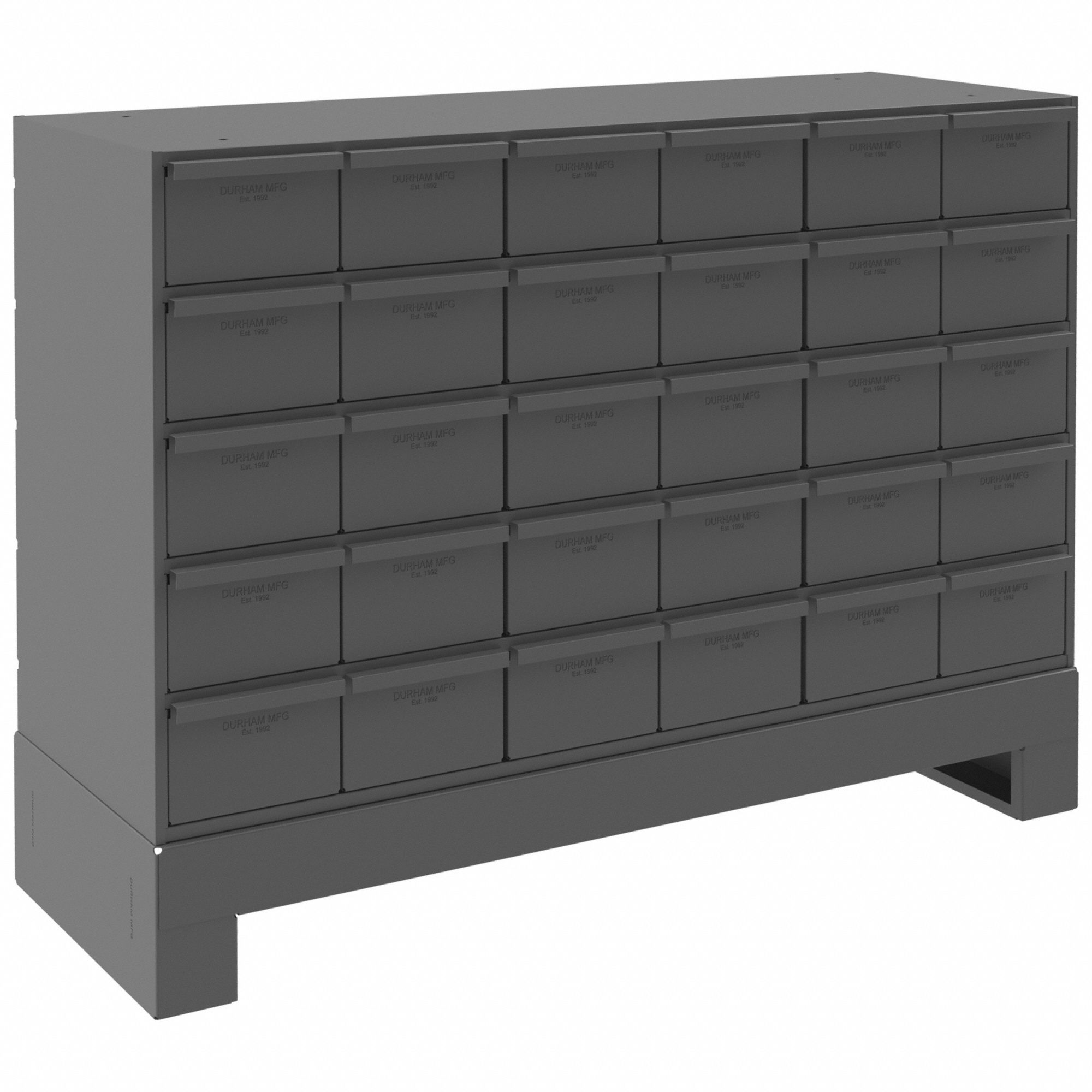 DURHAM MFG Drawer Bin Cabinet: 34 in x 12 in x 26 1/4 in, 30 Drawers,  Stackable, Steel, 2 Dividers