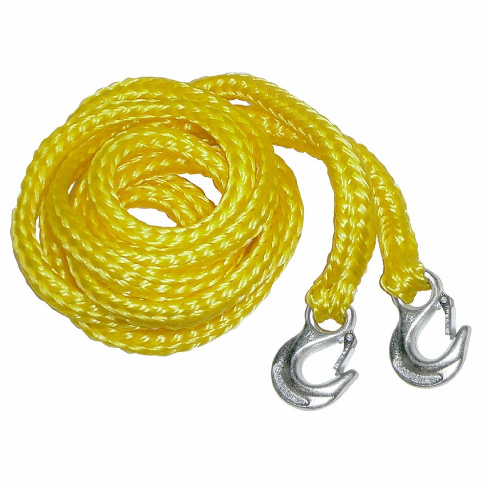 Tow Rope: 5/8 in Overall Wd, 13 ft Overall Lg, Yellow, Polypropylene, Diamond Braid Rope Ply