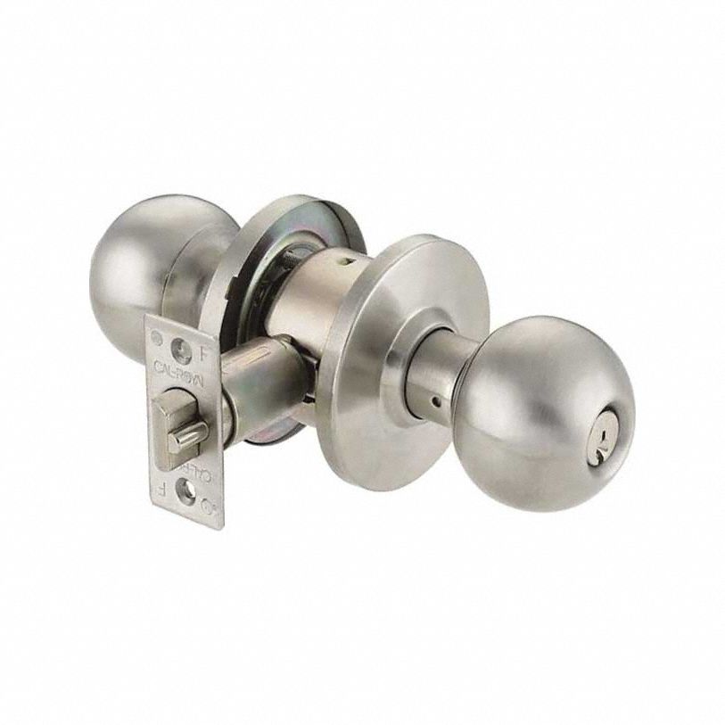 Door Knob Lockset: Classroom Security Knob Locksets, Stainless Steel