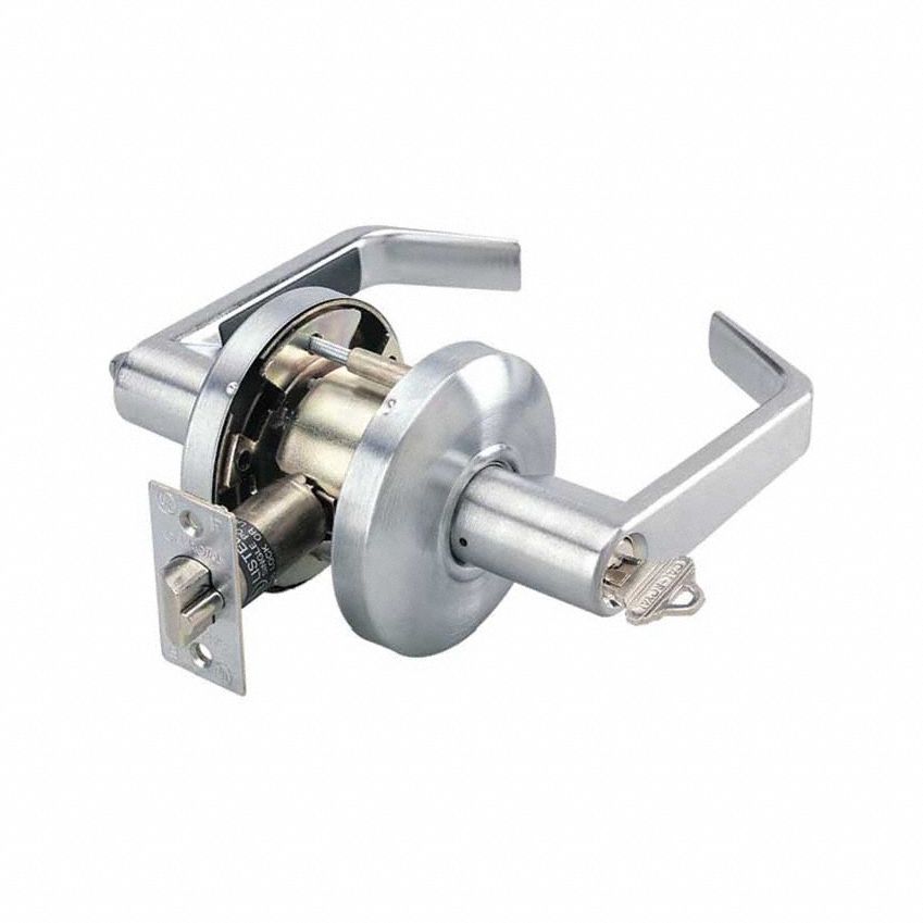 Door Lever Lockset: Classroom Lever Locksets, Chrome, ADA Compliant