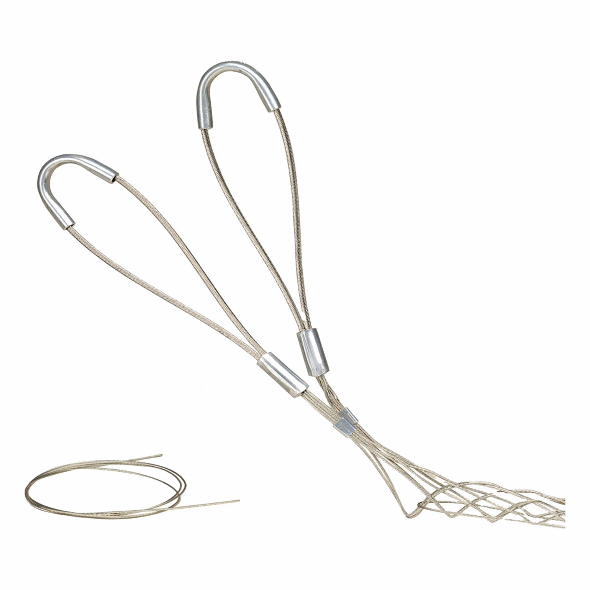 Cable Support Grip: 2.00 in to 2.50 in, 3, 260 lb Breaking Strength, 21 in Mesh Lg, Double Eye